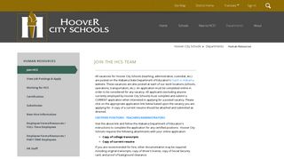 Human Resources / Join HCS - Hoover City Schools