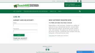 Log In or Register - TeachMe Professional Development