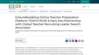 Groundbreaking Online Teacher Preparation Platform TEACH-NOW ...