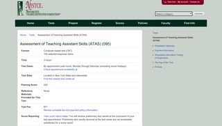 Assessment of Teaching Assistant Skills (ATAS) (095) - NYSTCE