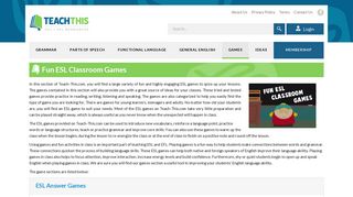 Fun ESL Classroom Games - Teach-This.com