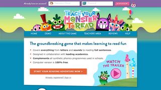 Teach Your Monster to Read: Free Phonics & Reading Game