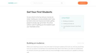 Get Your First Students – Teachable