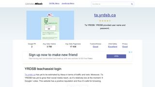 Ta.yrdsb.ca website. YRDSB teachassist login.