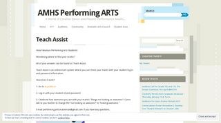 Teach Assist | AMHS Performing ARTS