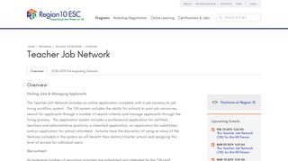 Teacher Job Network - Overview - Region 10 Website