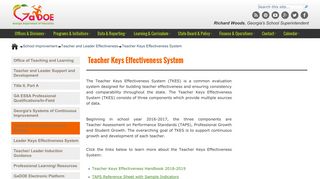 Teacher Keys Effectiveness System - Georgia Department of Education