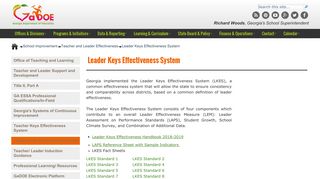 Leader Keys Effectiveness System - Georgia Department of Education