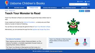 Teach Your Monster to Read app - Usborne Publishing