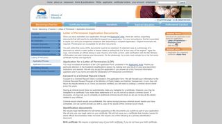Application Documents - LOP - Teacher Regulation Branch