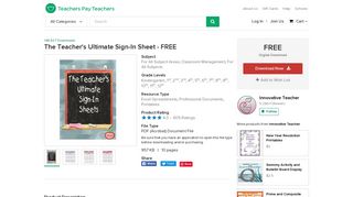 The Teacher's Ultimate Sign-In Sheet - FREE by Innovative Teacher