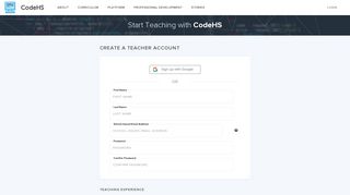 Teacher Signup - CodeHS