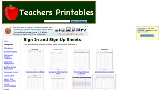 Sign In and Sign Up Sheets - Teachers Printables