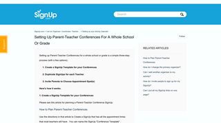 Setting up Parent-Teacher Conferences for a Whole ... - SignUp.com
