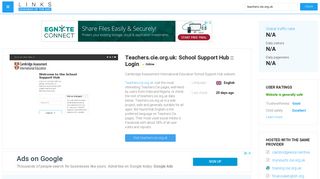 Visit Teachers.cie.org.uk - School Support Hub :: Login.