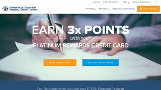 Platinum Rewards Credit Card | Evansville Teachers Federal Credit ...