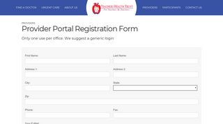 Provider Portal Registration Form - Teachers Health Trust