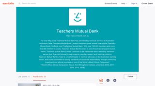 Teachers Mutual Bank Events | Eventbrite
