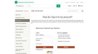 How do I log in to my account? | Teachers Pay Teachers