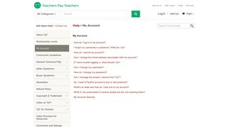 Help Center: My Account | Teachers Pay Teachers