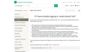 If I have trouble logging in, what should I do? | Teachers Pay Teachers