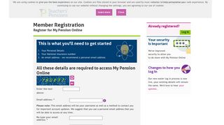 Member Registration | Teachers' Pensions