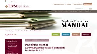 Online Member Access & Statements - Teachers' Retirement System ...