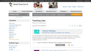 Teaching Jobs,International schools jobs:SeekTeachers™