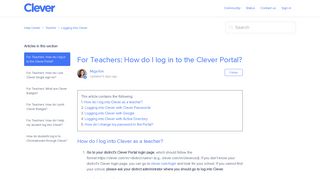 How do I log in to the Clever Portal as a teacher? – Help Center