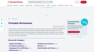 Printable Worksheets for Teachers (K-12) - TeacherVision