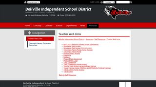 Teacher Web Links - Bellville Independent School District