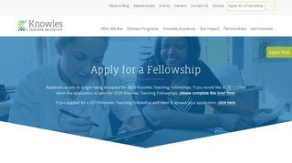 Apply Now - Teaching Fellowship | Knowles Teacher Initiative