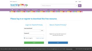 Log in to access free resources - Teachit Primary