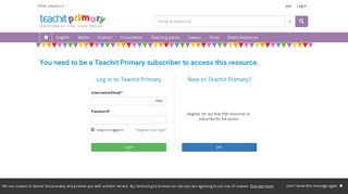 Log in to access resources - Teachit Primary