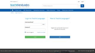 Log in or join us - Teachit Languages