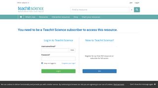 Log in to access interactive resources - Teachit Science