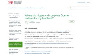 Where do I login and complete Dossier reviews for my teachers ...