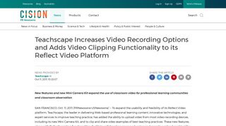 Teachscape Increases Video Recording Options and Adds Video ...