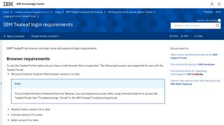 IBM Tealeaf login requirements