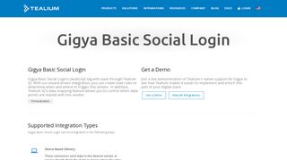 Gigya Basic Social Login Integration | Tealium