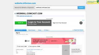 webmail.comcast.com at Website Informer. Sign In. Visit Webmail ...