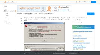 Can't connect to Team Foundation Server - Stack Overflow