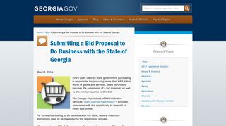 Submitting a Bid Proposal to Do Business with the State of Georgia ...