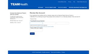 TeamHealth | Review My Account