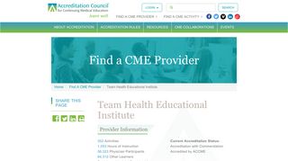 Team Health Educational Institute | ACCME