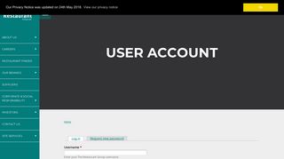 User account | The Restaurant Group