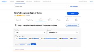Working at King's Daughters Medical Center: 73 Reviews | Indeed.com