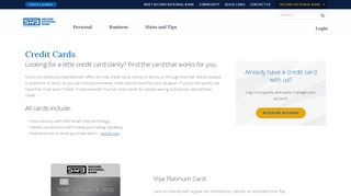 Personal Credit Cards - Second National Bank