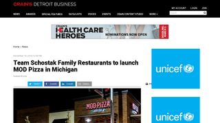 Team Schostak Family Restaurants to launch MOD Pizza in Michigan