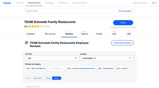 Working at TEAM Schostak Family Restaurants: Employee Reviews ...